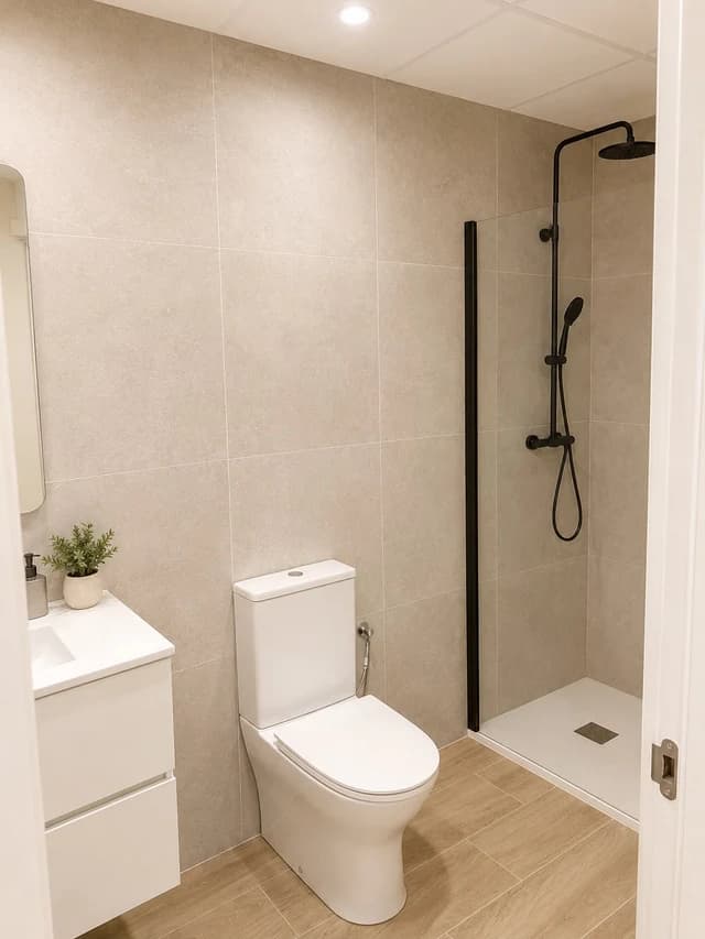 Betegelde badkamer met modern sanitair